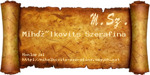 Mihálkovits Szerafina névjegykártya